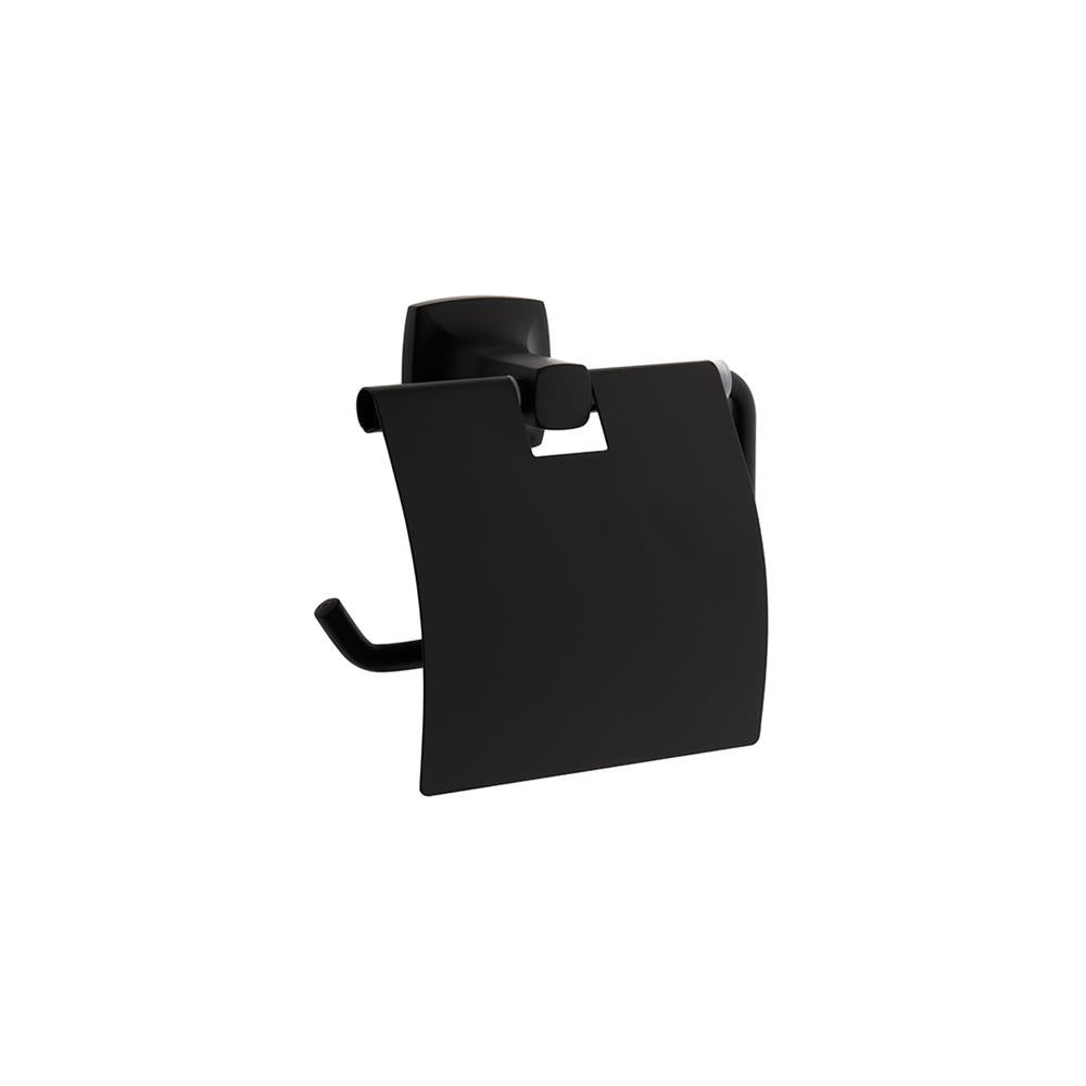 VitrA Base 400 Toilettenpapierhalter, mit Deckel, Schwarz