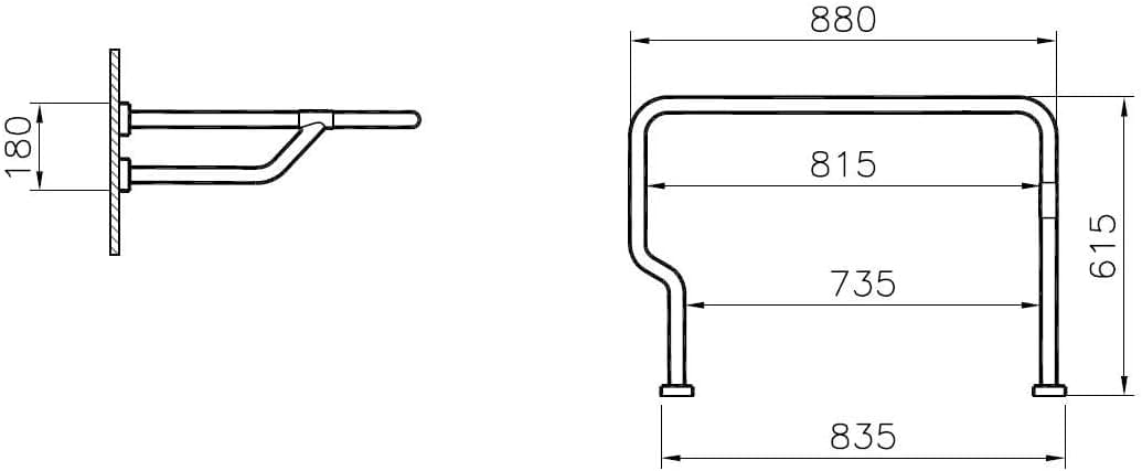 VitrA Conforma Waschtisch-Halte-Reling 80 cm VitrA