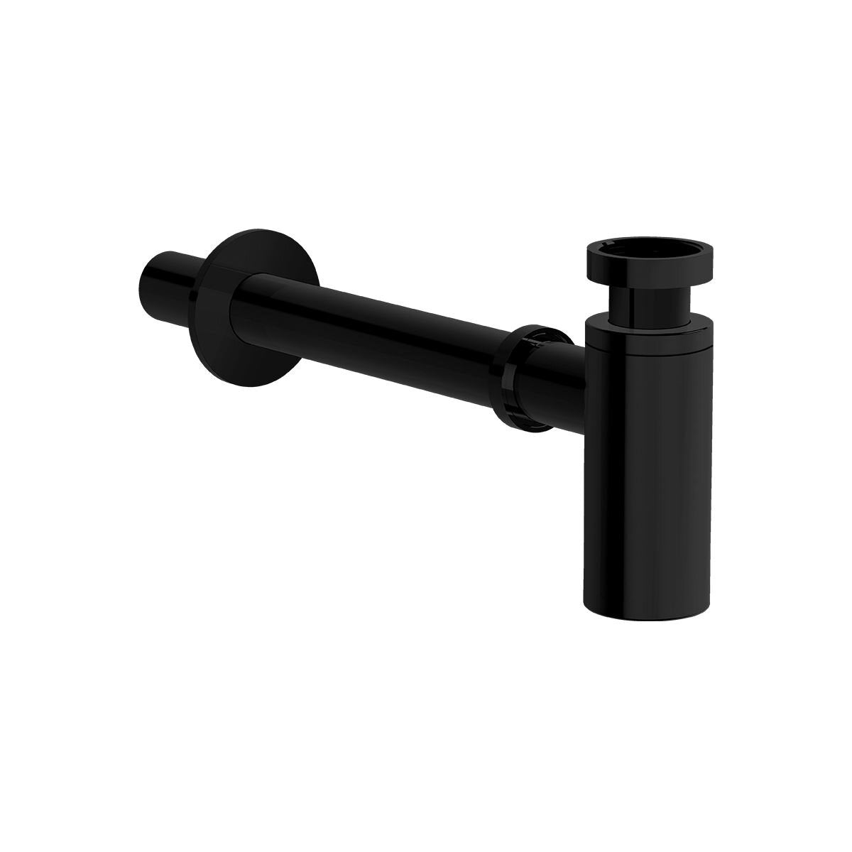 VitrA Design Siphon Abgangsrohr und Rosette G 1 1/4" Maximallänge 43 cm Schwarz Hochglanz