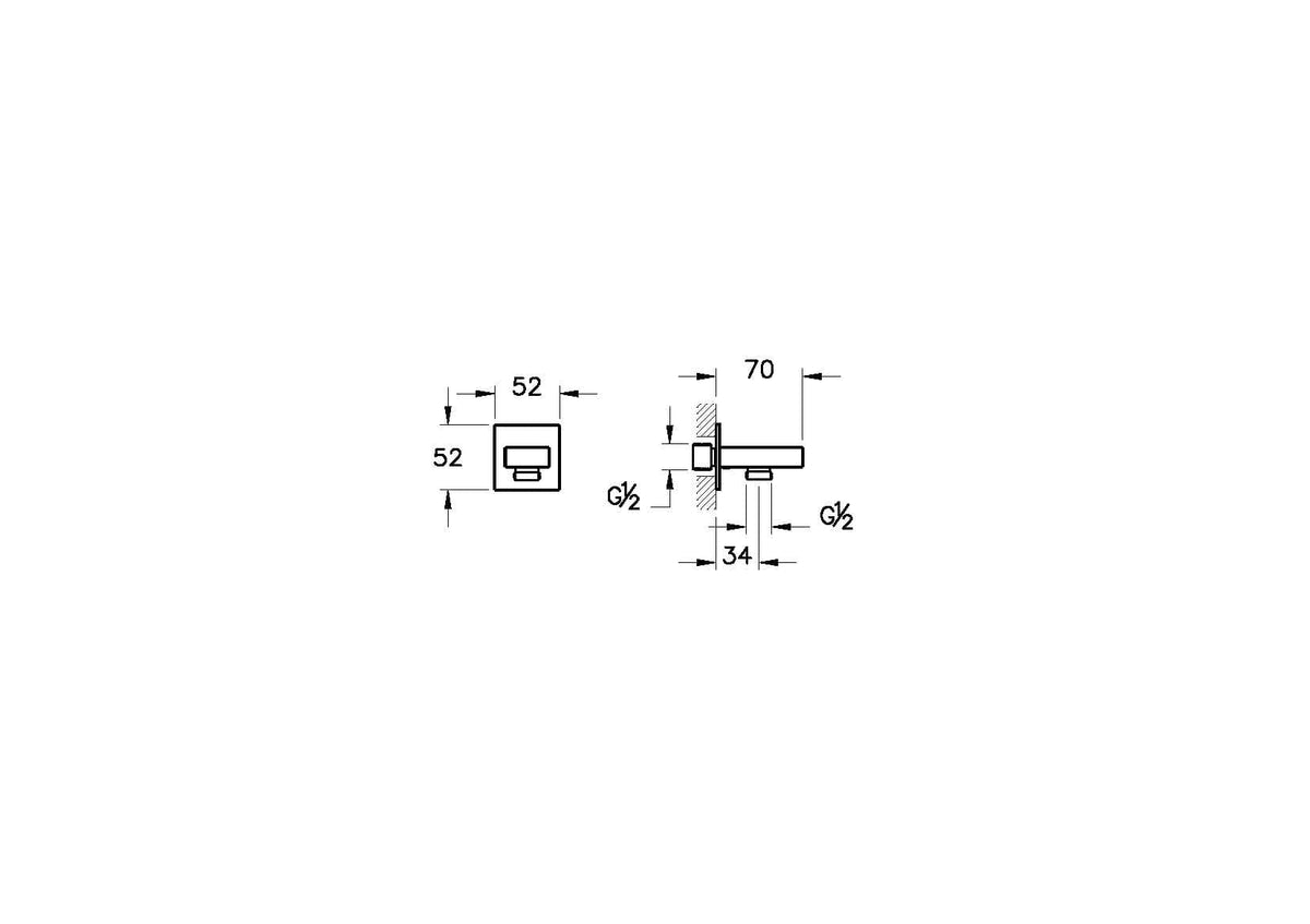 VitrA Root Square Wandanschlussbogen 1/2" Nickel gebürstet VitrA