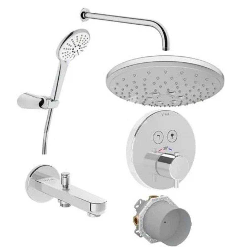 VitrA AquaControl Rundes Einbau-Thermostat Duschset
