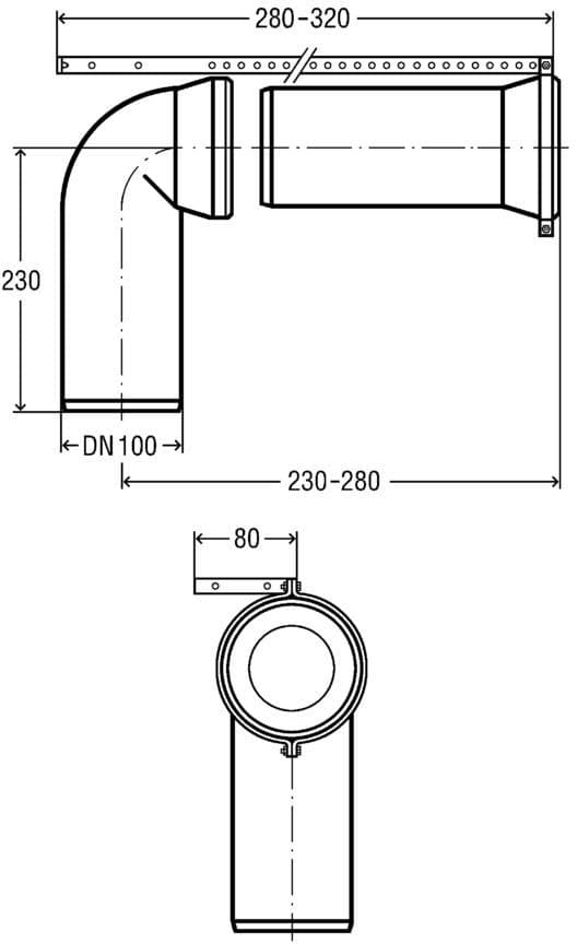 VitrA Anschlussgarnitur zu Universal-Stand-WCs Kunststoff Weiß VitrA