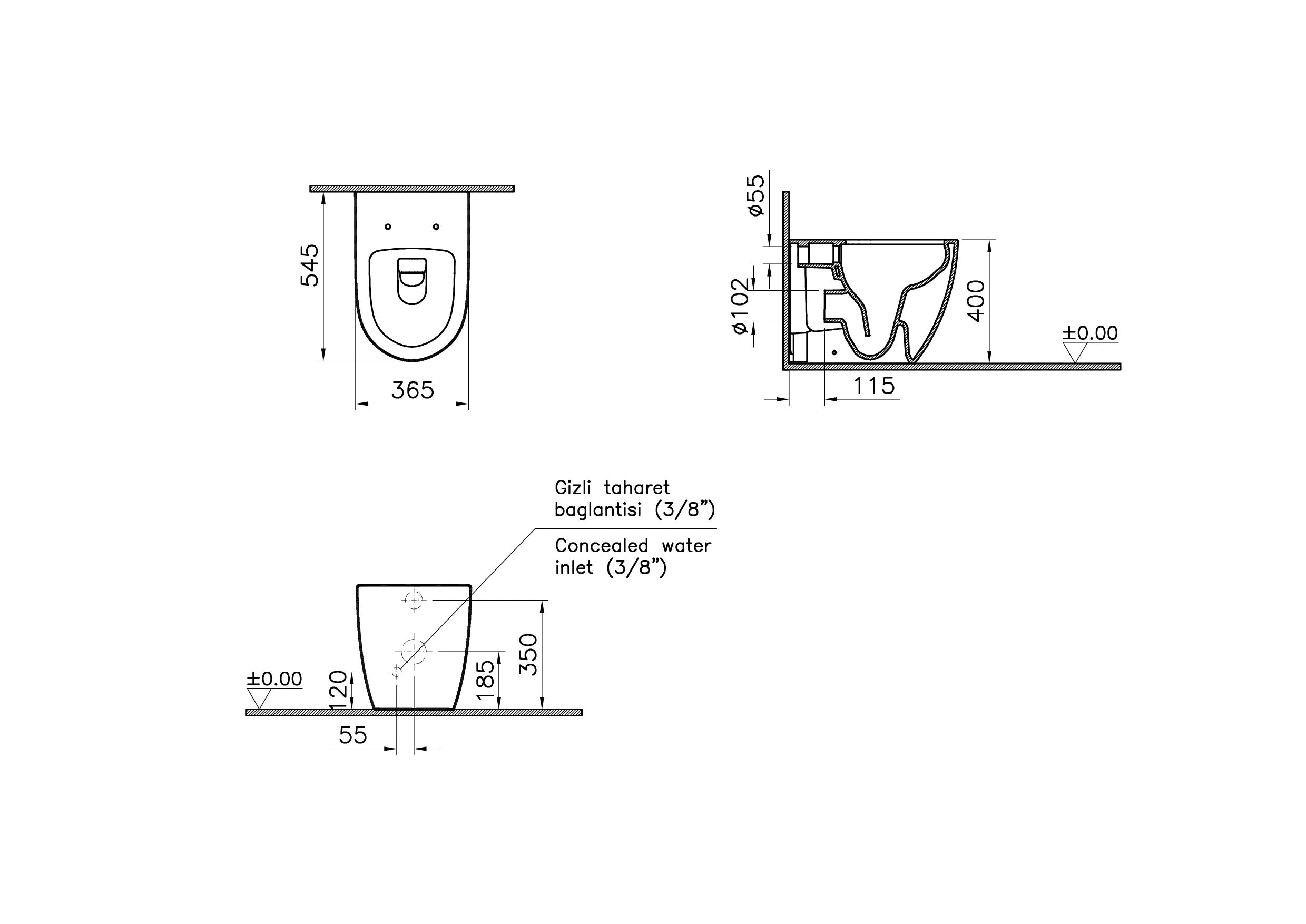 Vitra Sento Stand-Wc Vitra Flush 2.0, Tiefspüler Ohne Spülrand, Mit Bidetfunktion - Weiß