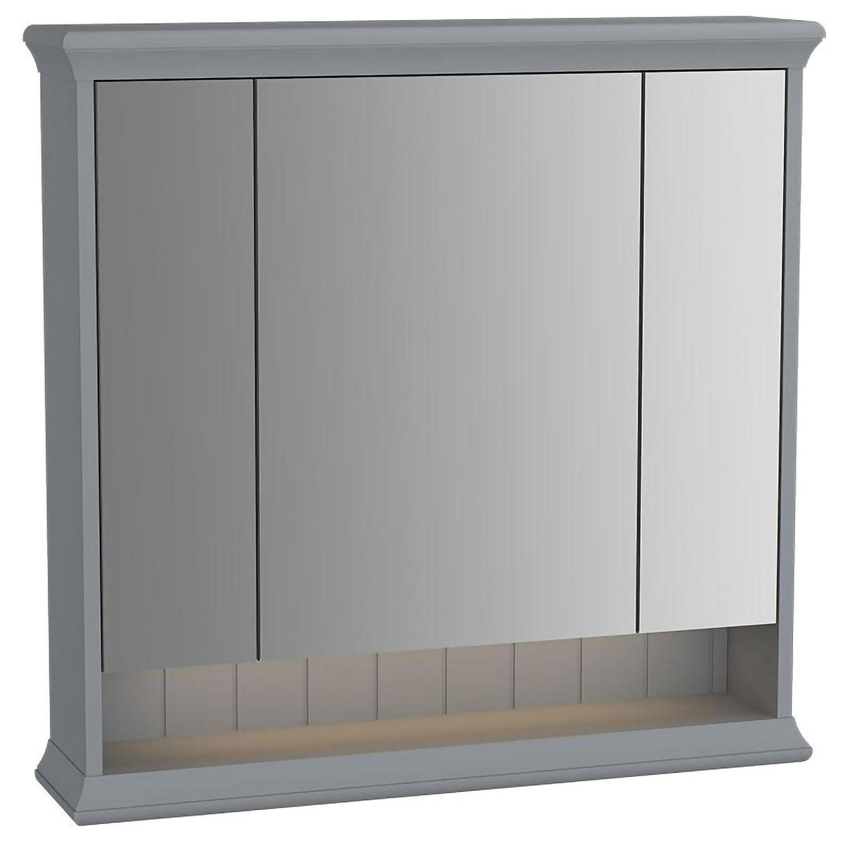 VitrA Valarte LED-Spiegelschrank 78 cm 3 Türen Grau Matt