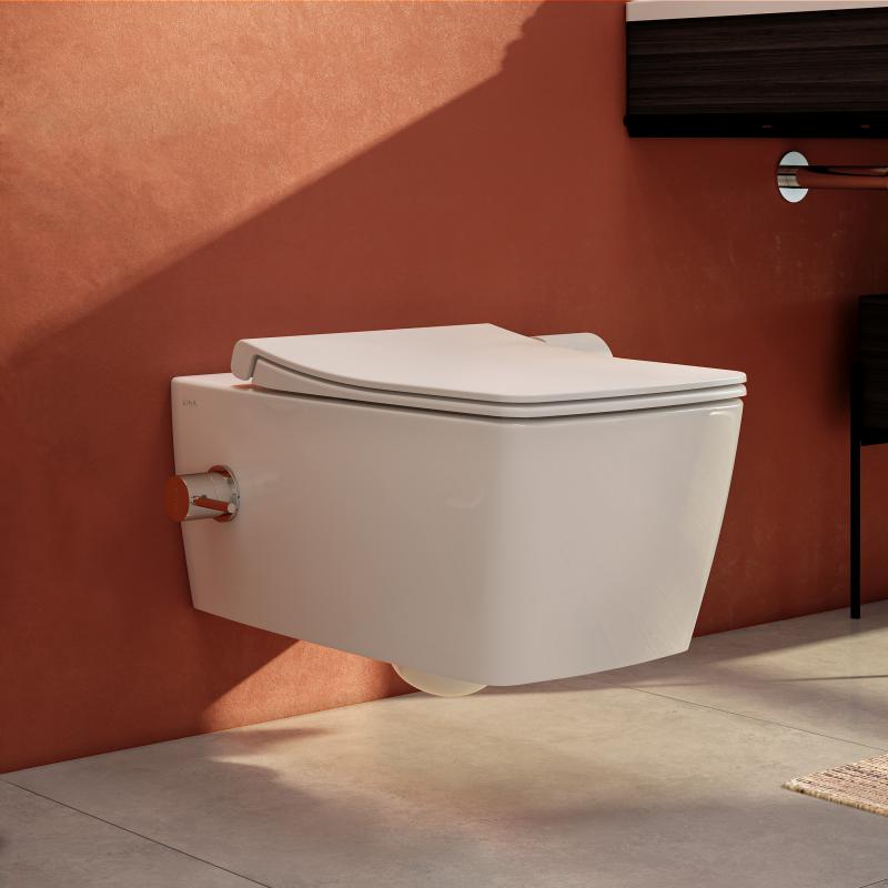 Aquacare Wand-WC-Set Metropole, mit Bidetfunktion, mit integrierter Thermostat-Armatur, Weiß Hochglanz