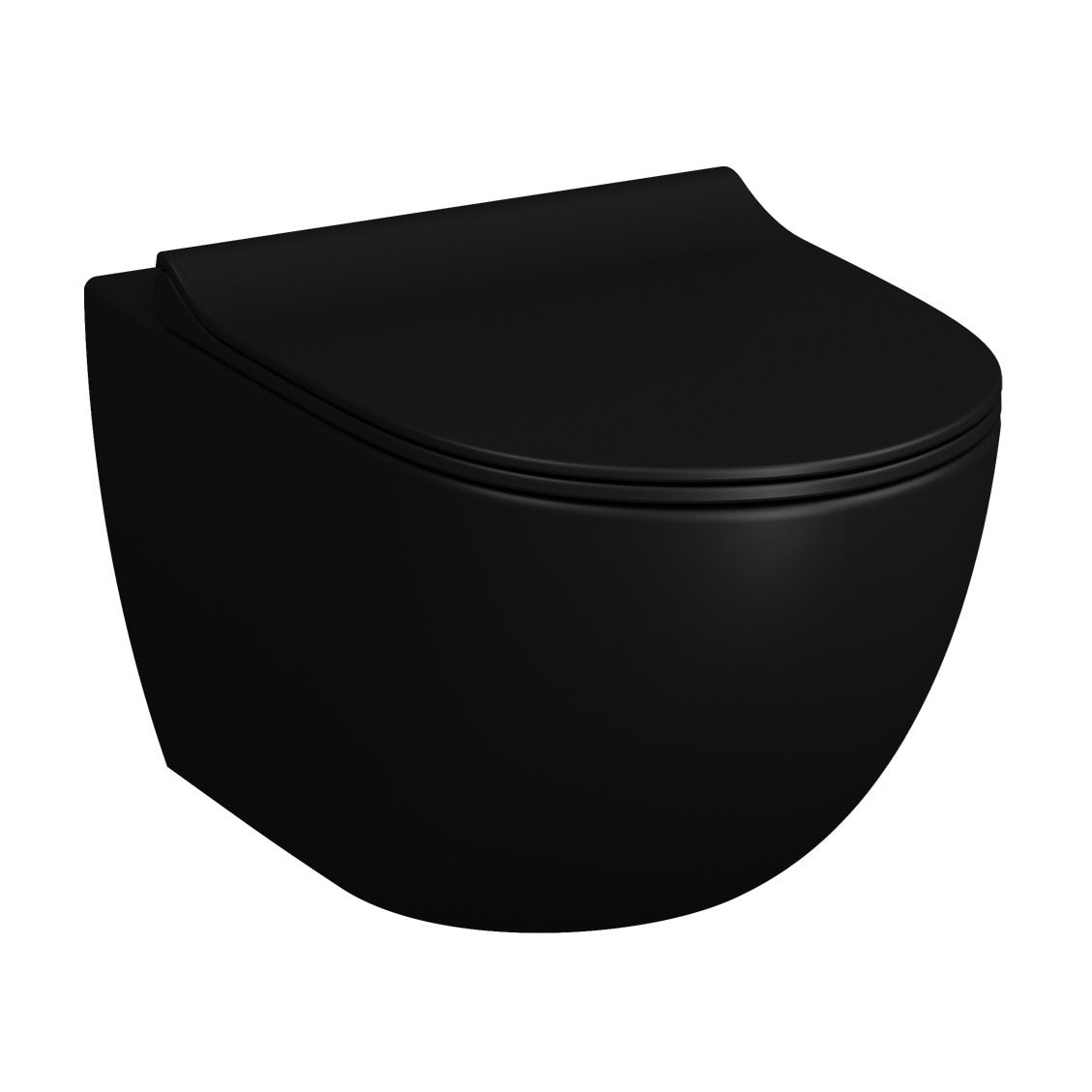 VitrA Sento Wand-WC VitrA Flush 2.0, Tiefspüler ohne Spülrand - schwarz matt