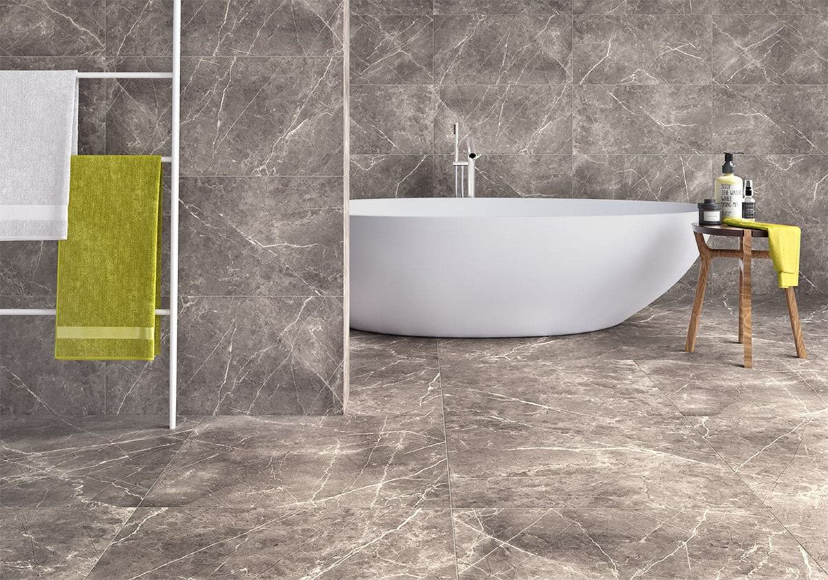 ECO Feinsteinzeug 75X75  Bolonia Serie  Poliert Boden-Wand-Fliese, Marengo ECO