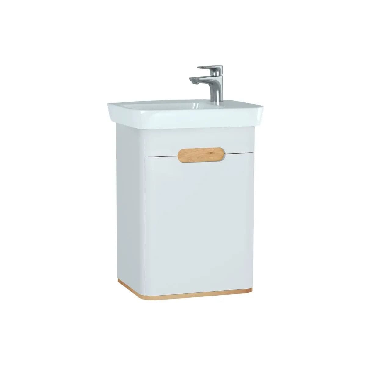 VitrA Sento Set 50 cm Handwaschbecken + Unterschrank 1 Tür Türanschlag rechts Weiß Matt VitrA